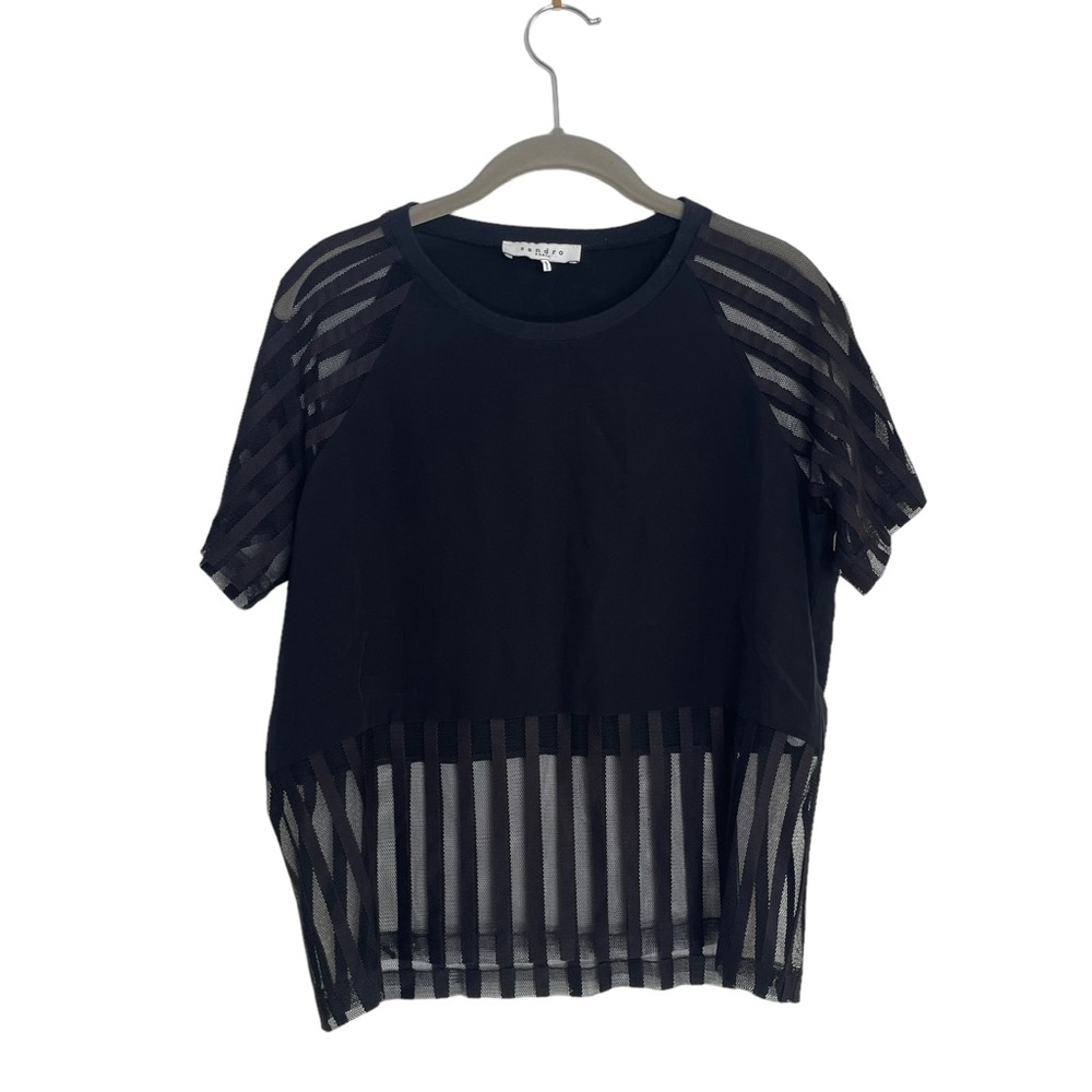 Sandro Semi Sheer Striped Top